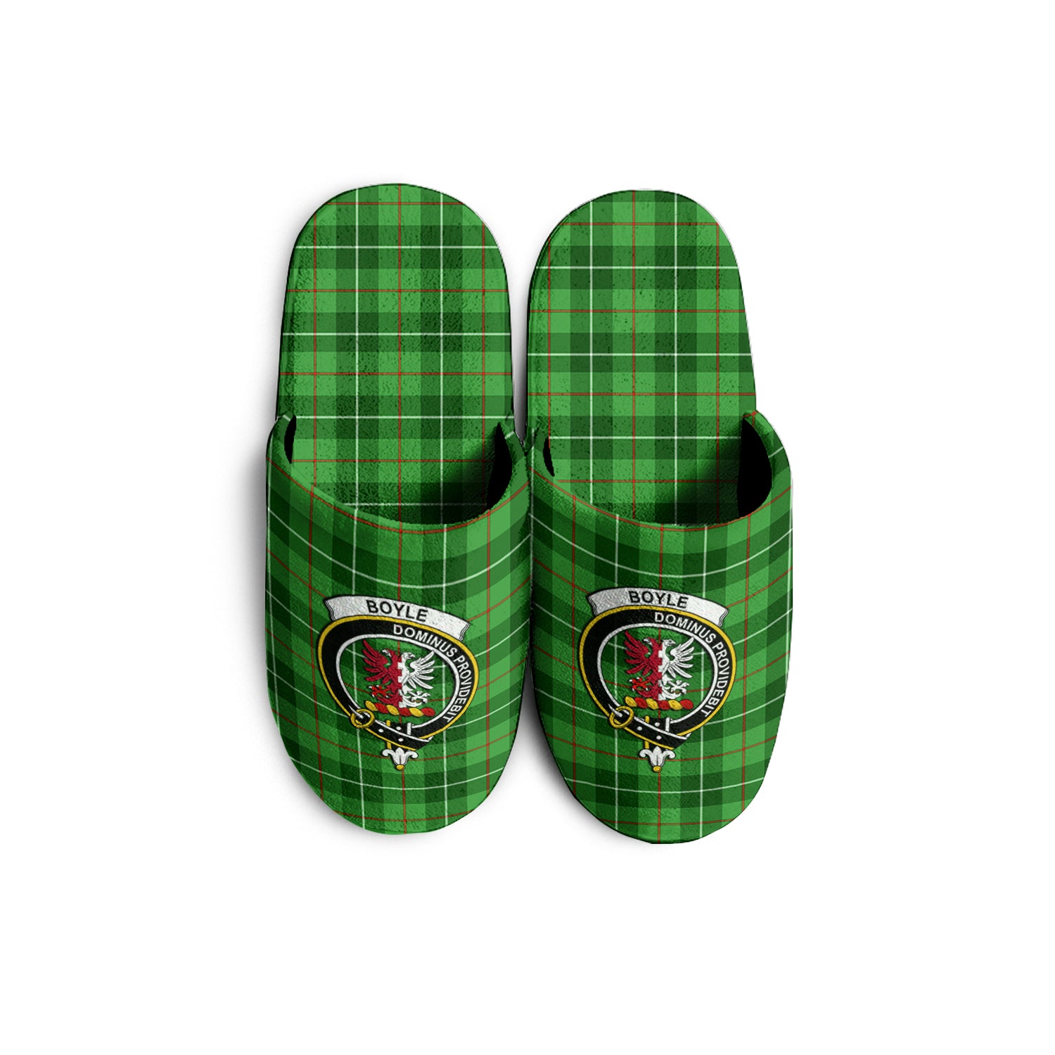 Boyle Tartan Home Slippers with Family Crest - Tartanvibesclothing