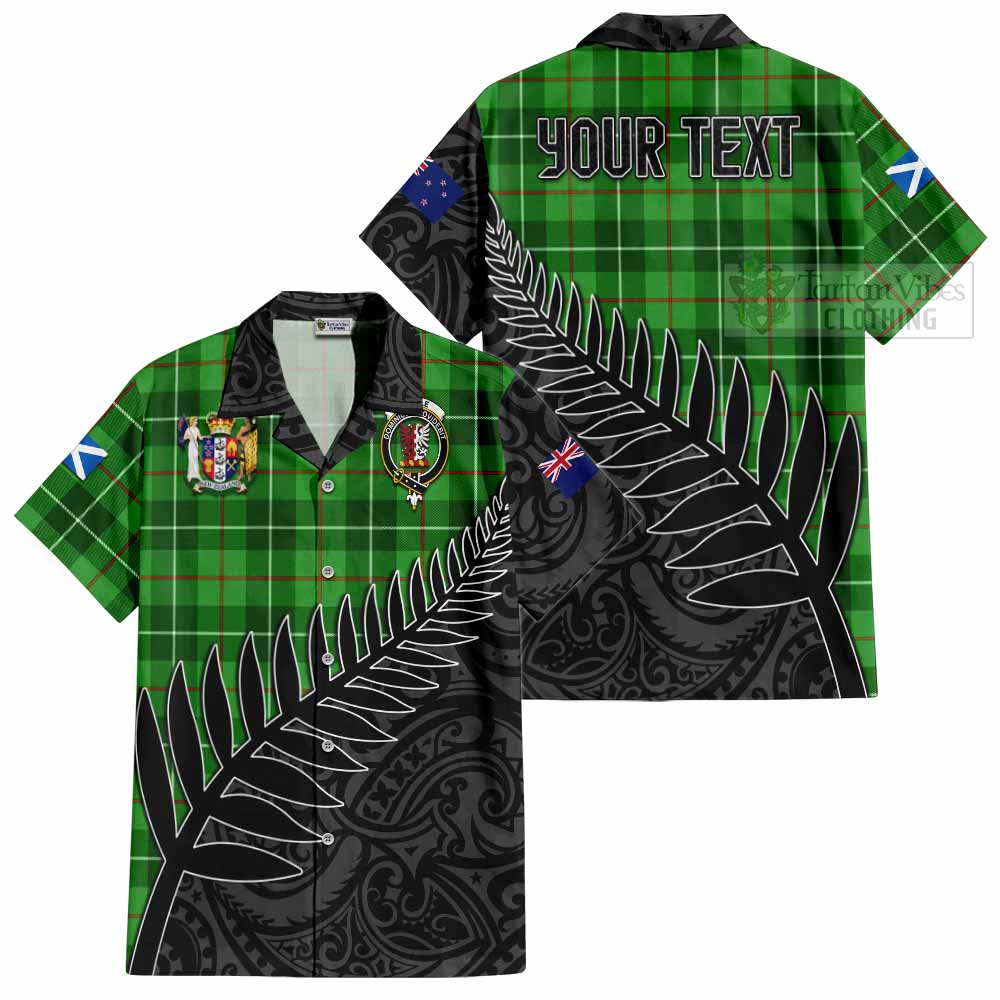 Boyle Crest Tartan Hawaiian Shirt with New Zealand Silver Fern Half Style Kid - Tartan Vibes Clothing
