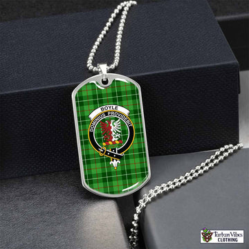 Boyle Tartan Dog Tag Necklace with Family Crest Silver No - Tartan Vibes Clothing