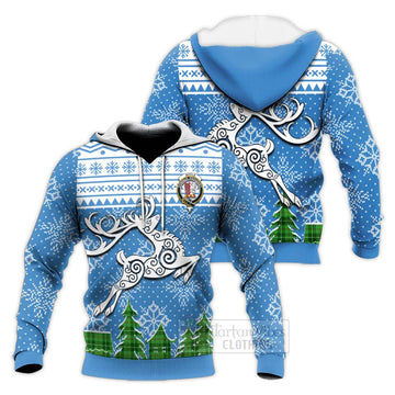 Boyle Clan Christmas Knitted Hoodie Celtic Reindeer Style Unisex Knitted Pullover Hoodie - Tartan Vibes Clothing