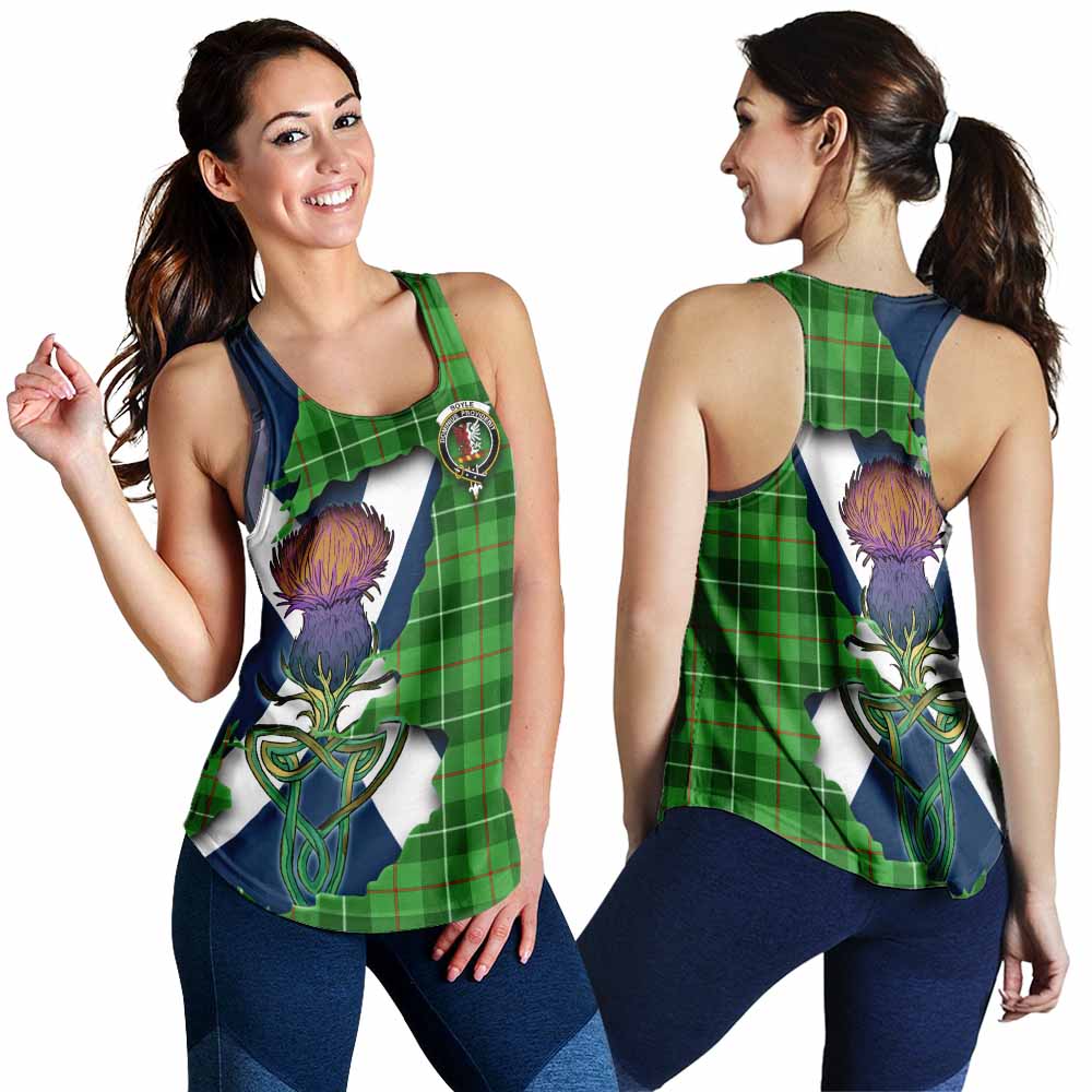Tartan Vibes Clothing Boyle Tartan Family Crest Women's Racerback Tanks Scottish Thistle Celtic Inspired