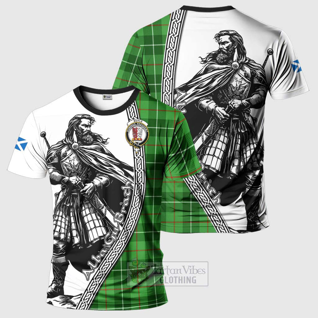 Boyle Tartan Clan Crest T-Shirt with Highlander Warrior Celtic Style Kid's Shirt - Tartan Vibes Clothing