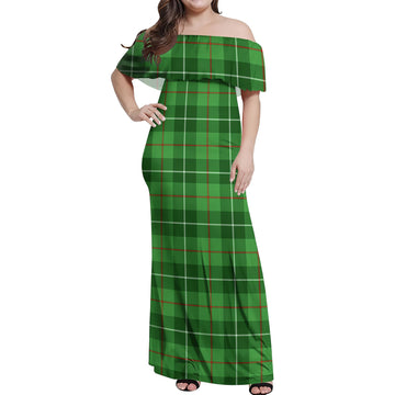 Boyle Tartan Off Shoulder Long Dress Women's Dress - Tartan Vibes Clothing