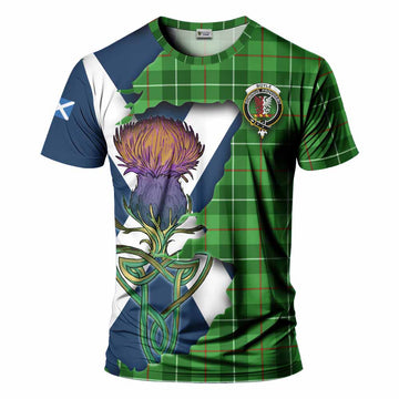 Tartan Vibes Clothing Boyle Tartan Family Crest T-Shirt Scottish Thistle Celtic Inspired