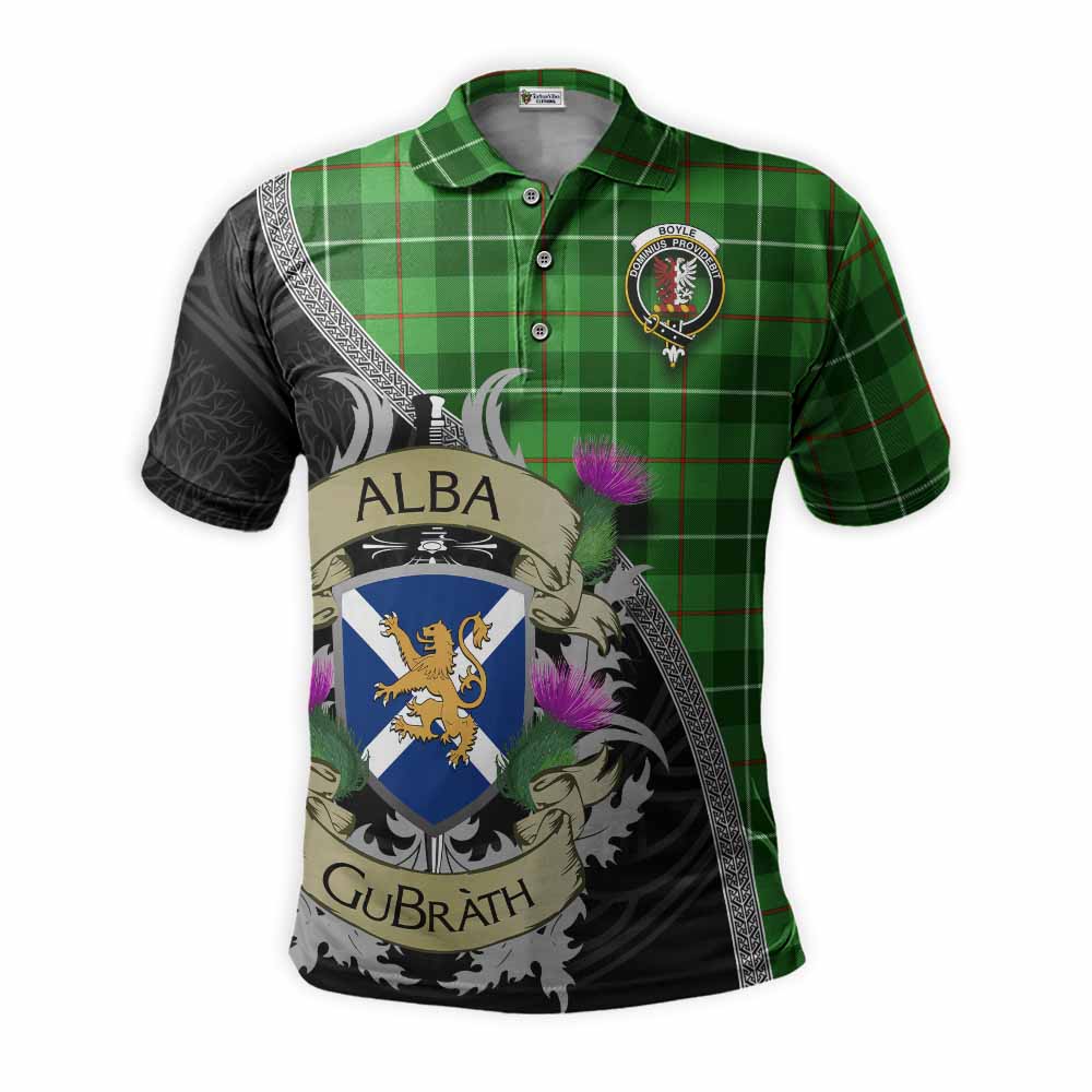 Boyle Tartan Family Crest Polo Shirt Lion Rampant Royal Thistle Shield Celtic Inspired Kid - Tartan Vibes Clothing