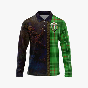 Boyle Tartan Family Crest Long Sleeve Polo Shirt Alba Gu Brath Be Brave Lion Ancient Style Unisex - Tartan Vibes Clothing