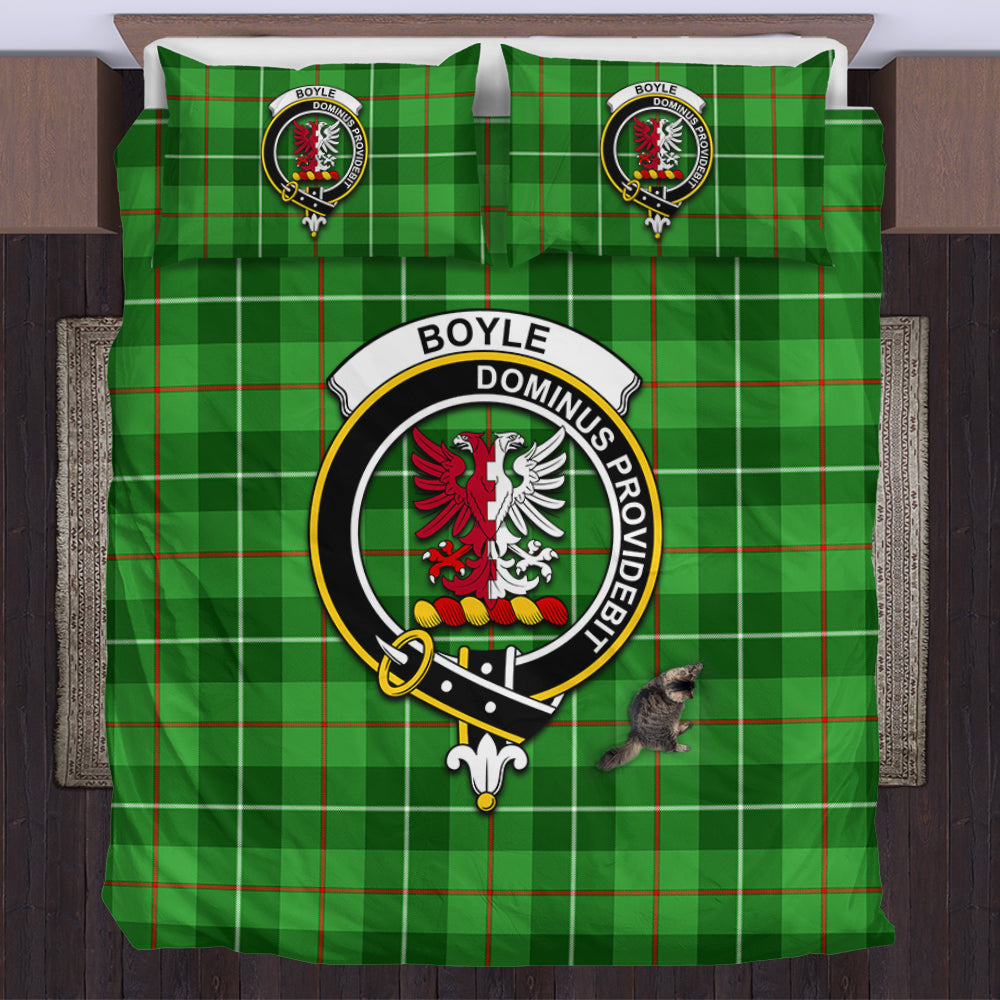 Boyle Tartan Bedding Set with Family Crest US Bedding Set - Tartan Vibes Clothing