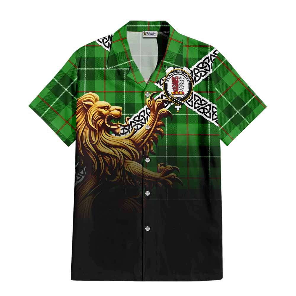 Boyle Crest Tartan Hawaiian Shirt with Golden Lion Emblem Celtic Style Kid - Tartan Vibes Clothing