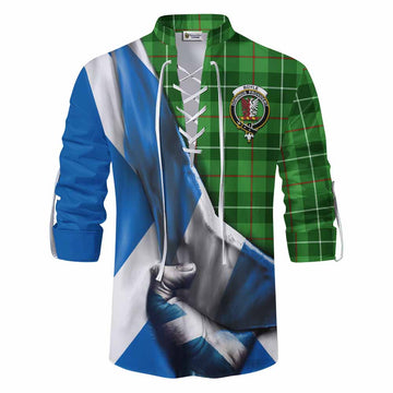 Boyle Tartan Ghillie Kilt Shirt with Family Crest Scotland Patriotic Style Men - Tartan Vibes Clothing