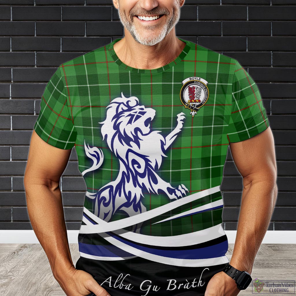 Boyle Tartan T-Shirt with Alba Gu Brath Regal Lion Emblem Kid's Shirt - Tartan Vibes Clothing