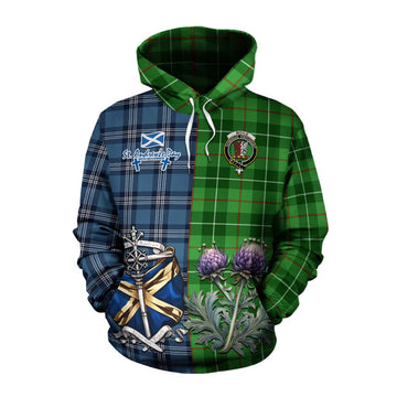 Boyle Tartan Cotton Hoodie Happy St. Andrew's Day Half Tartan Style Pullover Hoodie XS - Tartan Vibes Clothing
