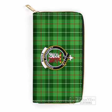 Boyle Tartan Women's Leather Wallet with Family Crest One Size 19.7*10.5*3.5 cm - Tartan Vibes Clothing
