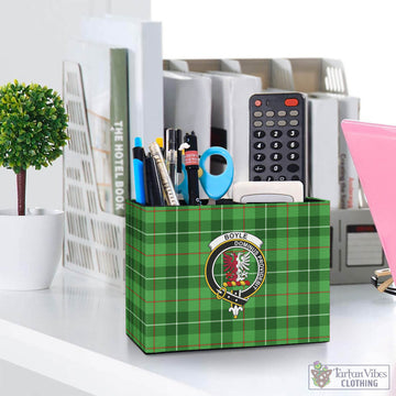 Boyle Tartan Pen Holder with Family Crest One Size 5.9"(L)*2.7"(W)*4.3"(H) - Tartan Vibes Clothing
