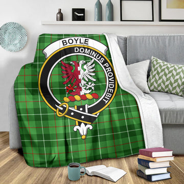 Boyle Tartan Blanket with Family Crest X-Large 59 x 79 inches 150 x 200 cm - Tartan Vibes Clothing