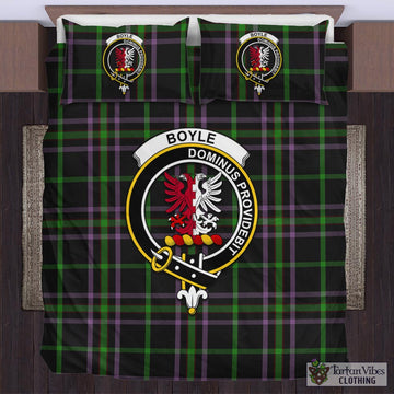 Boyle (Owen Boyle) Tartan Quilt Bed Set with Family Crest