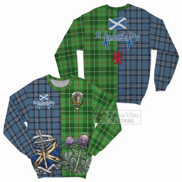 Boyle Tartan Sweatshirt Happy St. Andrew's Day Half Tartan Style Unisex - Tartan Vibes Clothing
