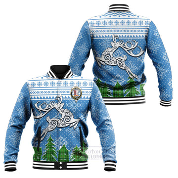 Boyle Clan Christmas Baseball Jacket Celtic Reindeer Style Unisex - Tartan Vibes Clothing