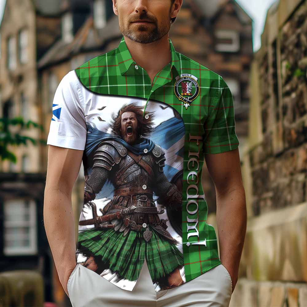 Boyle Crest Tartan Hawaiian Shirt Inspired by the Freedom of Scottish Warrior Kid - Tartan Vibes Clothing