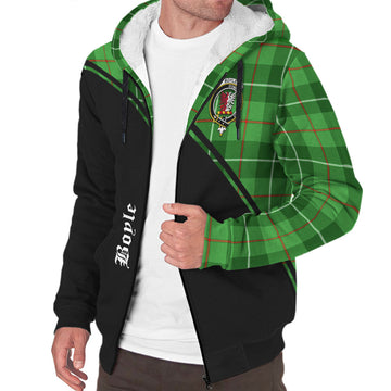 Boyle Tartan Sherpa Hoodie with Family Crest Curve Style
