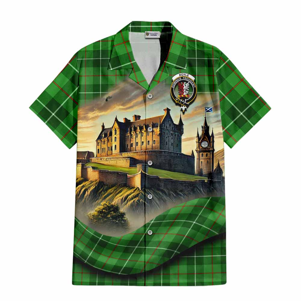 Boyle Tartan Family Crest Hawaiian Shirt with Scottish Ancient Castle Style Kid - Tartan Vibes Clothing