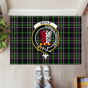 Boyle (Owen Boyle) Tartan Rubber Doormat with Family Crest