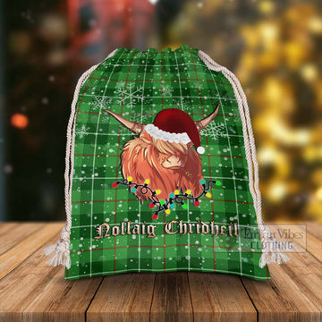 Boyle Tartan Christmas Santa's Bag with Twinkle Highland Cattle - Tartan Vibes Clothing