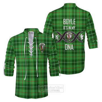 Boyle Tartan Ghillie Kilt Shirt with Family Crest DNA In Me Style Men - Tartan Vibes Clothing