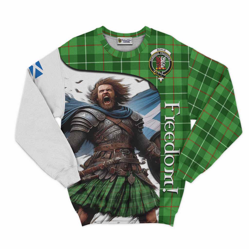 Boyle Crest Tartan Sweatshirt Inspired by the Freedom of Scottish Warrior Unisex - Tartan Vibes Clothing
