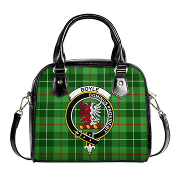 Boyle Tartan Shoulder Handbags with Family Crest One Size 9*21*24 cm (3.54*8.27*9.45 inches) - Tartan Vibes Clothing