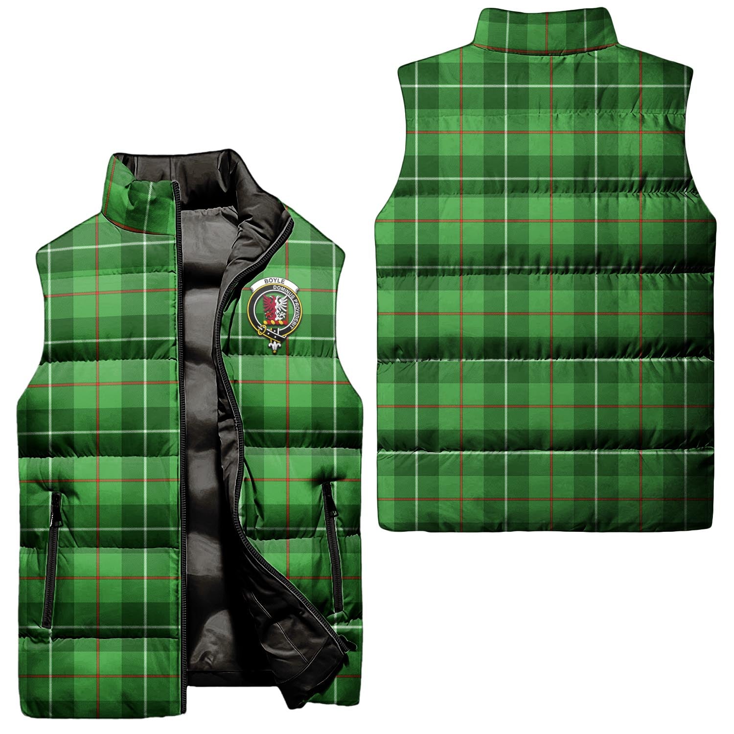Boyle Tartan Sleeveless Puffer Jacket with Family Crest Unisex - Tartan Vibes Clothing