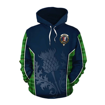 Tartan Vibes Clothing Boyle Tartan Cotton Hoodie with Family Crest and Scottish Thistle Vibes Sport Style