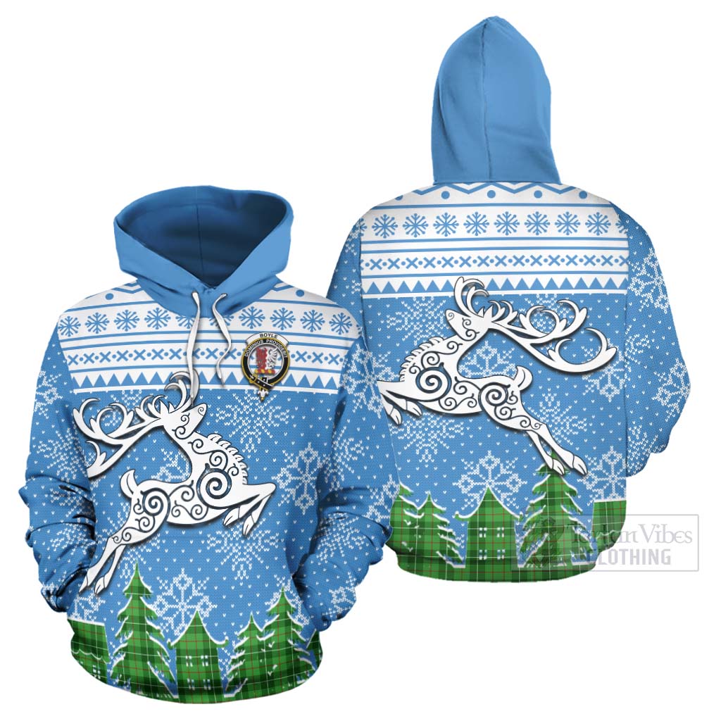 Boyle Clan Christmas Hoodie Celtic Reindeer Style Zip Hoodie - Tartan Vibes Clothing