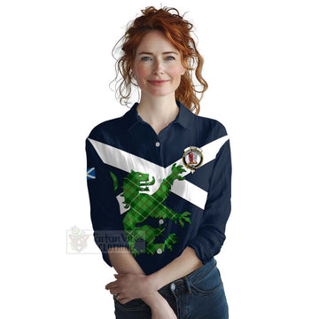 Boyle Tartan Lion Rampant Women's Casual Shirt Proudly Display Your Heritage with Alba Gu Brath and Clan Name Female - Tartan Vibes Clothing