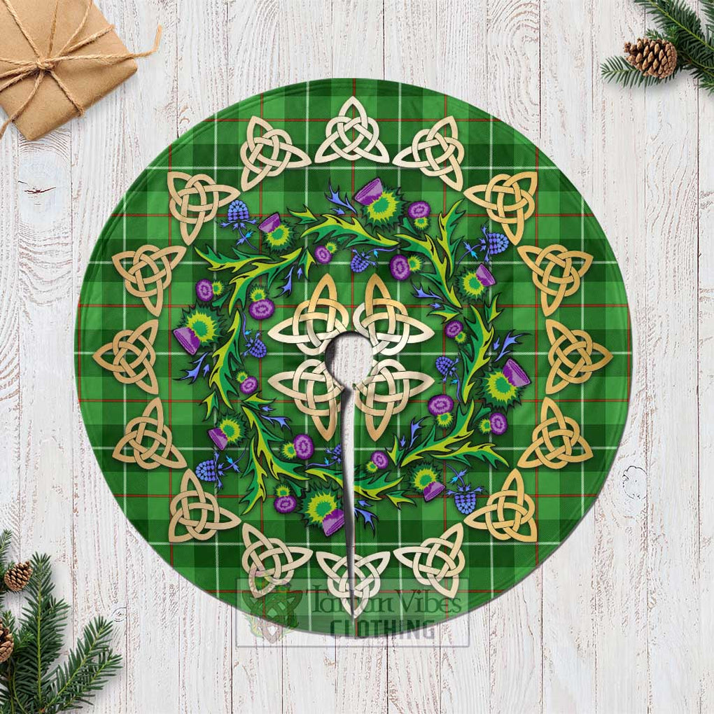 Boyle Tartan Christmas Tree Skirt with Thistle Celtic Knot Style Casual Tree Skirts - Tartan Vibes Clothing