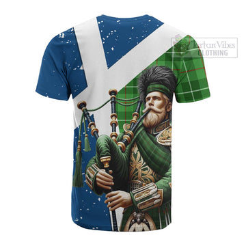 Boyle Tartan Cotton T-shirt with Family Crest Scottish Bagpiper Vibes - Tartan Vibes Clothing
