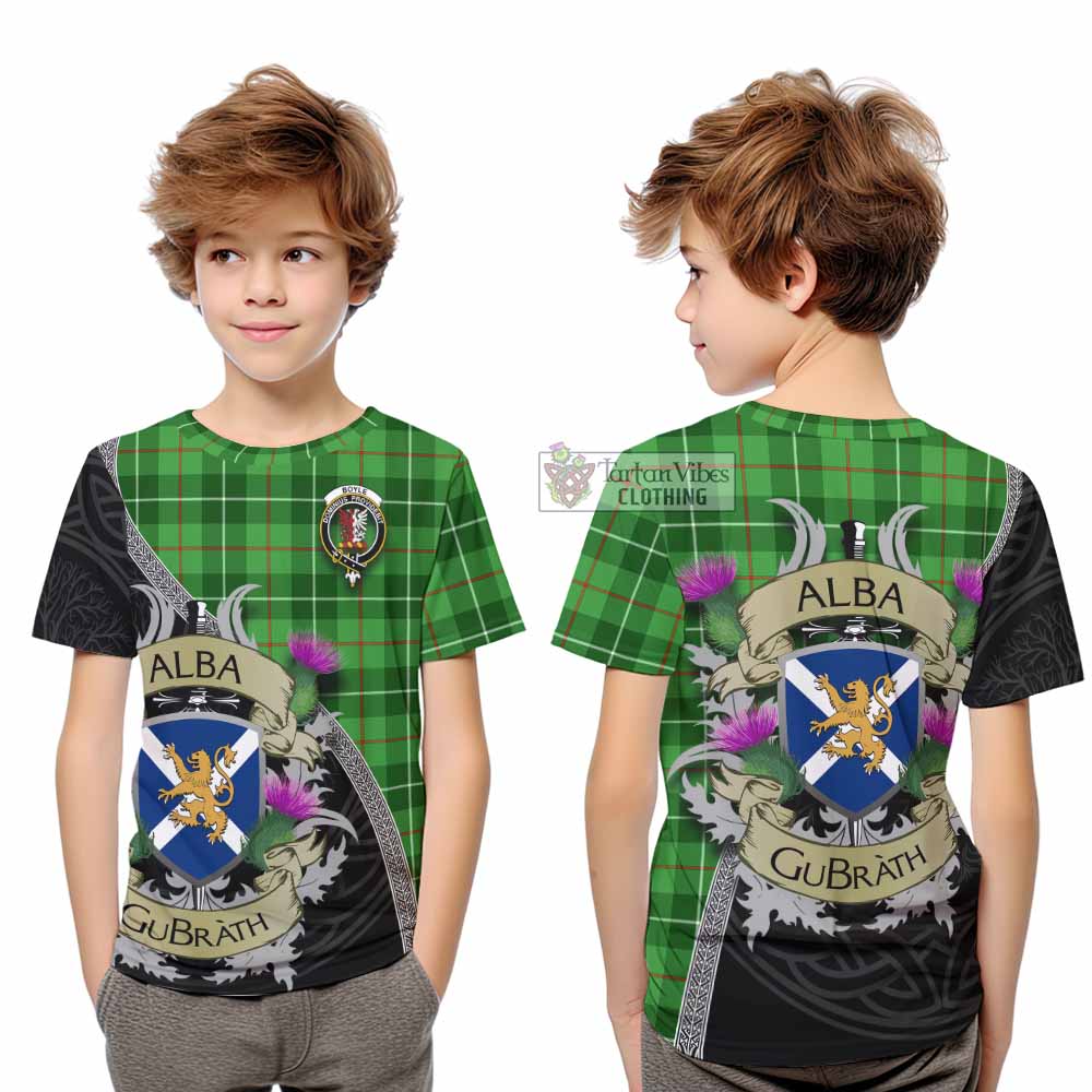 Boyle Tartan Family Crest Kid T-Shirt Lion Rampant Royal Thistle Shield Celtic Inspired - Tartan Vibes Clothing