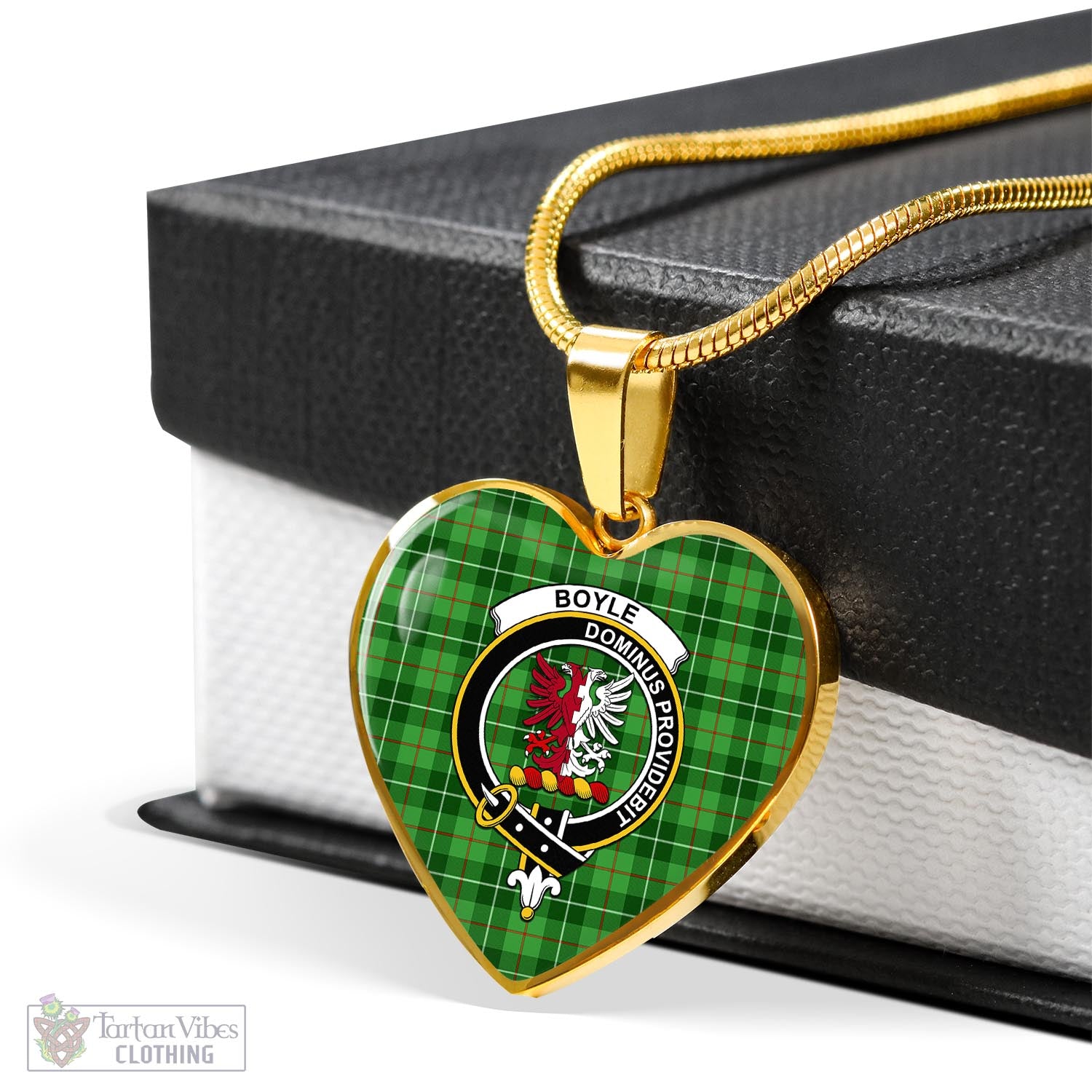 Boyle Tartan Heart Necklace with Family Crest - Tartan Vibes Clothing