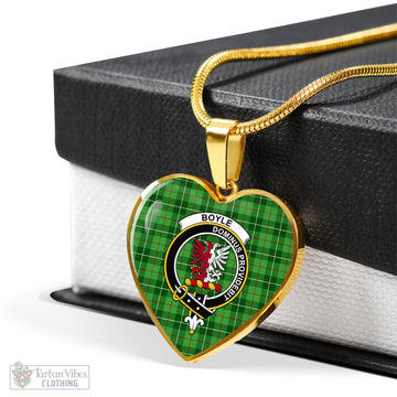 Boyle Tartan Heart Necklace with Family Crest - Tartan Vibes Clothing