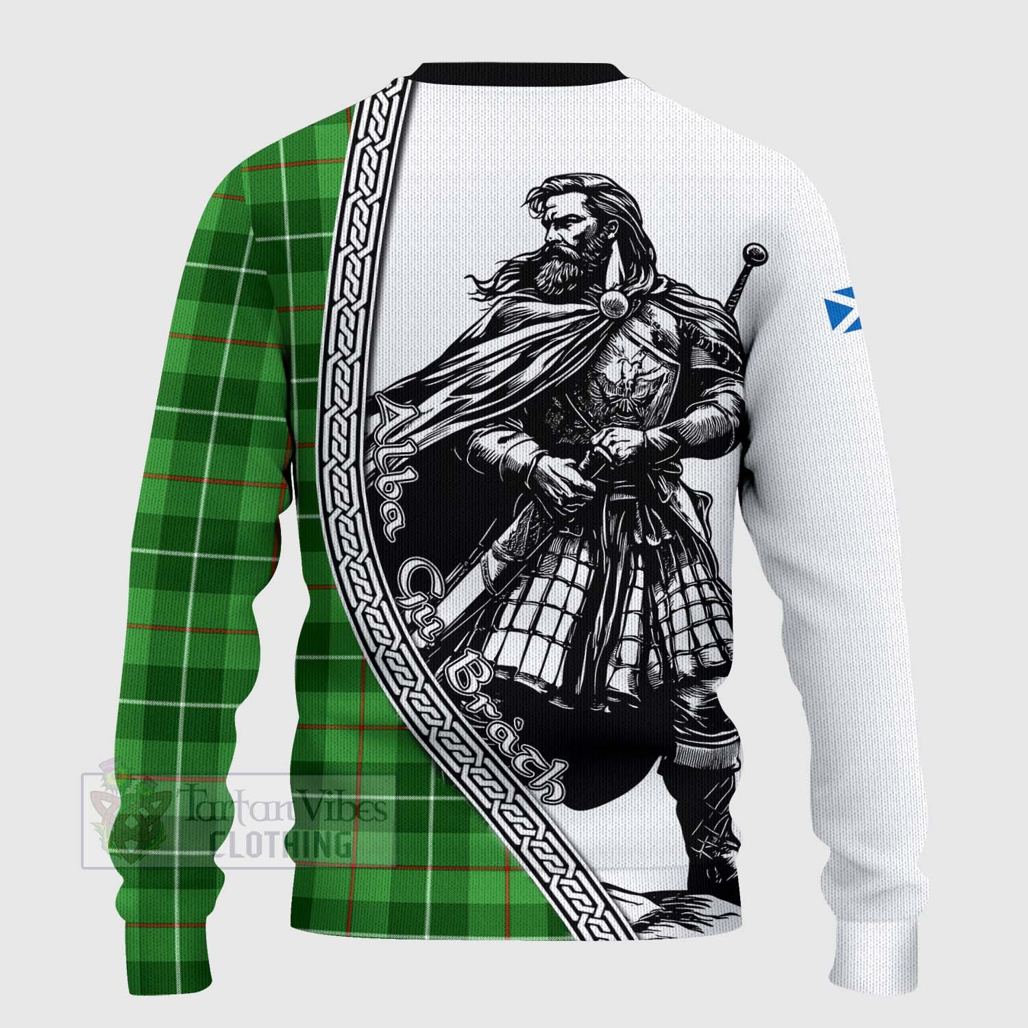 Boyle Tartan Clan Crest Knitted Sweater with Highlander Warrior Celtic Style - Tartan Vibes Clothing
