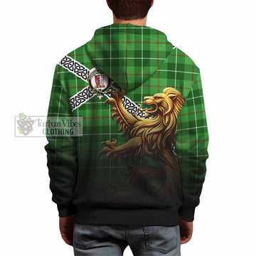 Boyle Crest Tartan Hoodie with Golden Lion Emblem Celtic Style - Tartan Vibes Clothing