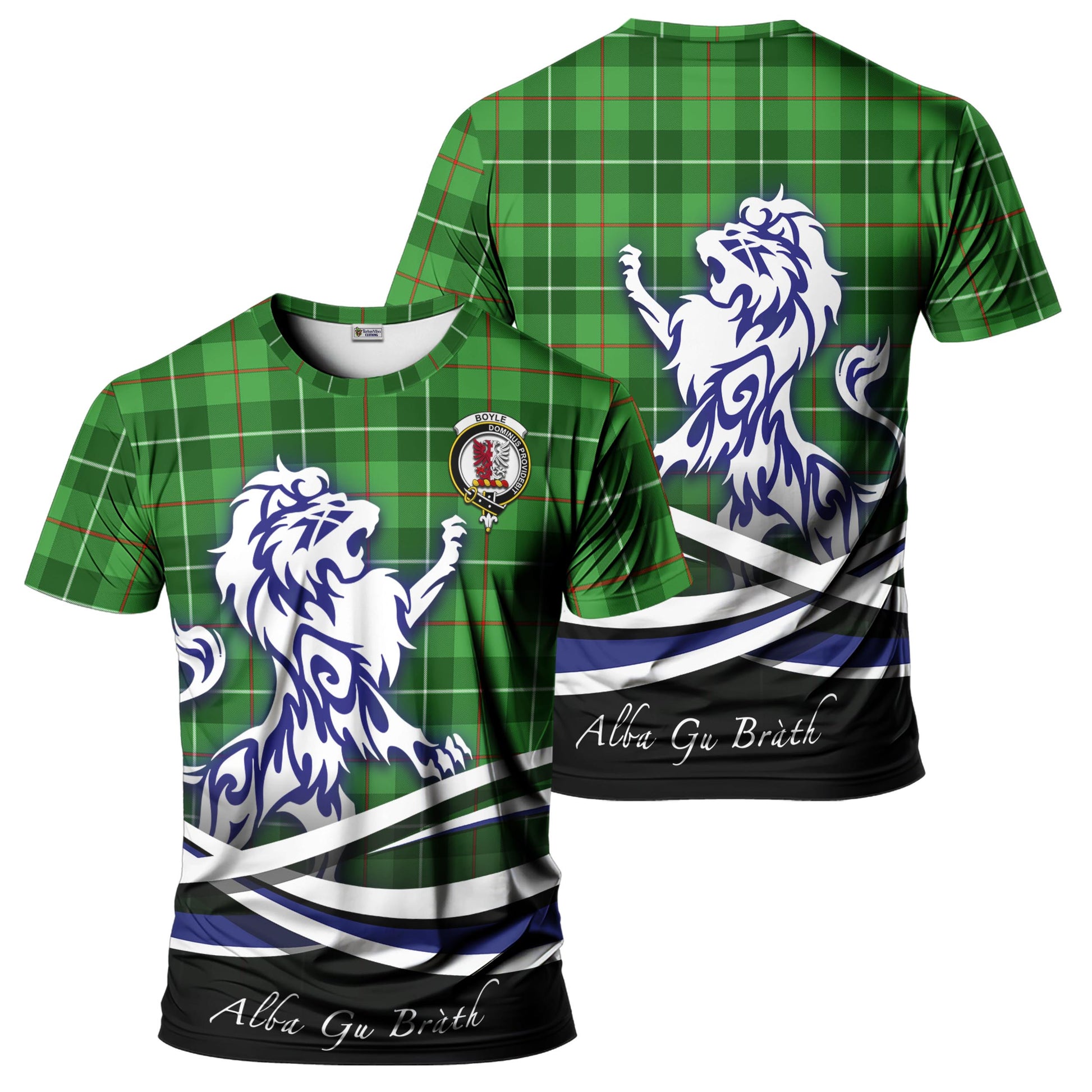 Boyle Tartan T-Shirt with Alba Gu Brath Regal Lion Emblem - Tartan Vibes Clothing