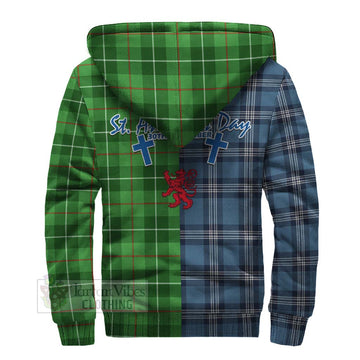 Boyle Tartan Sherpa Hoodie Happy St. Andrew's Day Half Tartan Style - Tartan Vibes Clothing