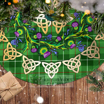 Tartan Vibes Clothing Boyle Tartan Christmas Tree Skirt with Thistle Celtic Knot Style