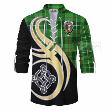 Boyle Tartan Ghillie Kilt Shirt with Family Crest and Celtic Symbol Style - Tartan Vibes Clothing