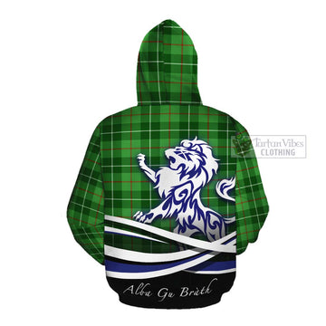 Boyle Tartan Cotton Hoodie with Alba Gu Brath Regal Lion Emblem Pullover Hoodie - Tartan Vibes Clothing