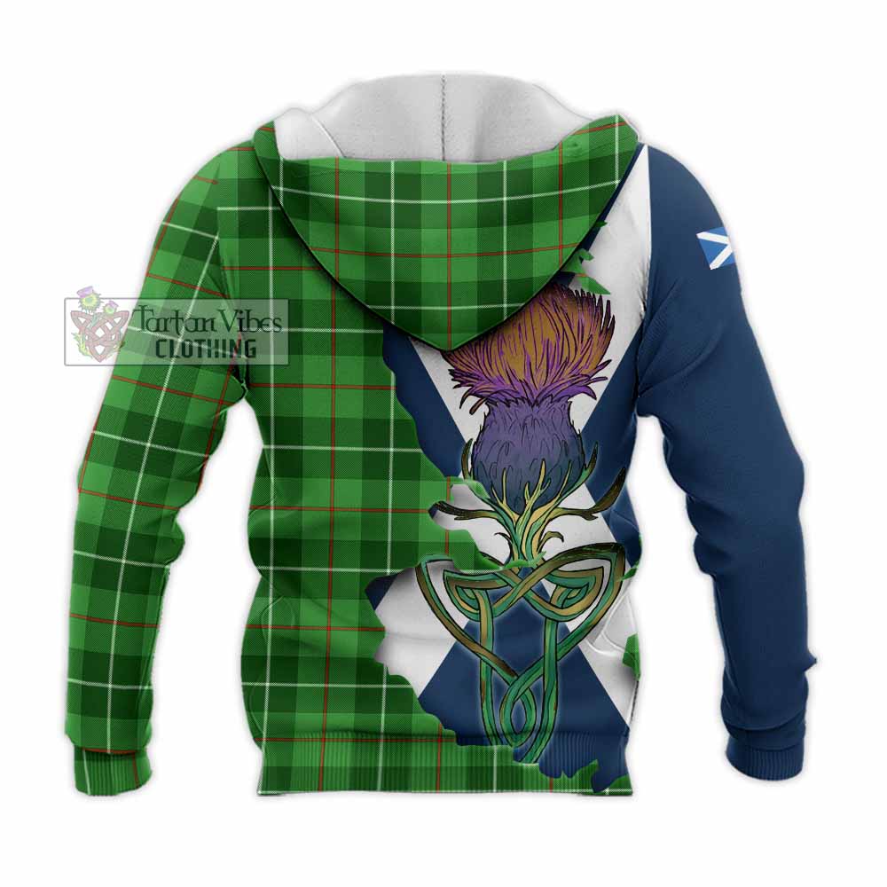 Tartan Vibes Clothing Boyle Tartan Family Crest Knitted Hoodie Scottish Thistle Celtic Inspired