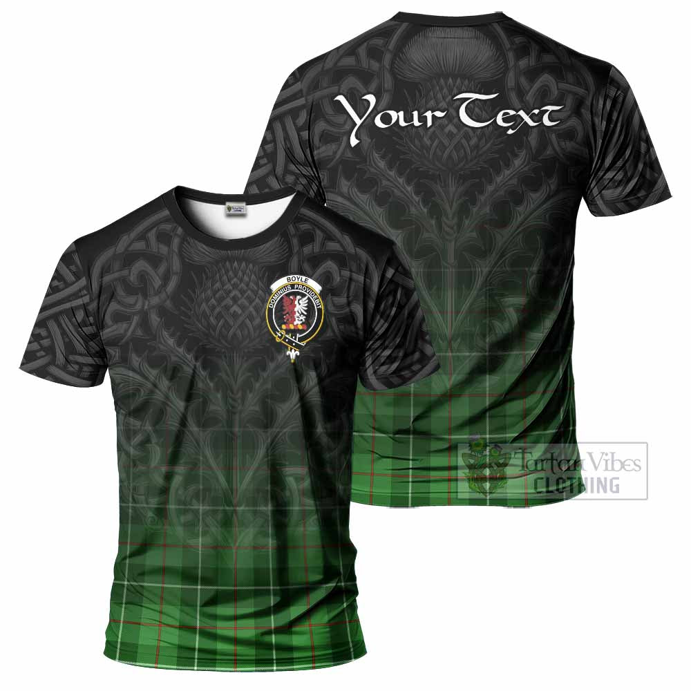 Boyle Tartan T-Shirt with Family Crest Celtic Thistle Vibes - Tartan Vibes Clothing