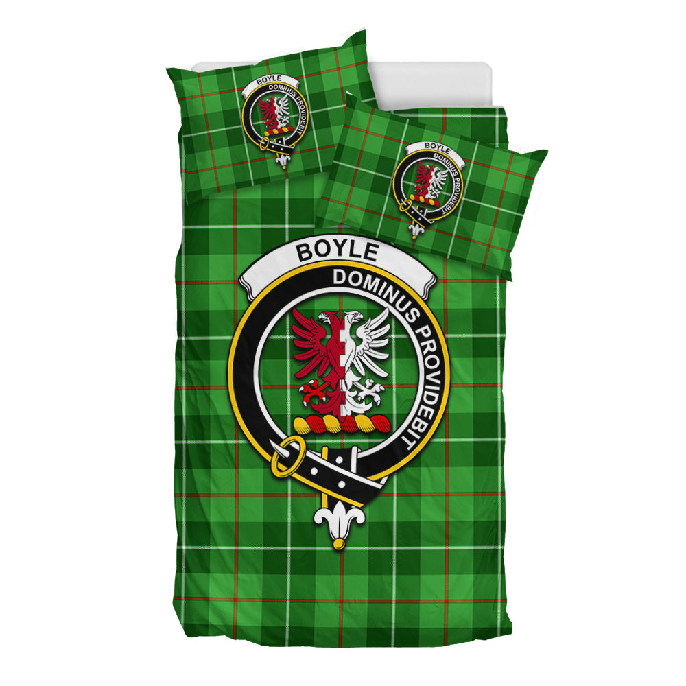 Boyle Tartan Bedding Set with Family Crest - Tartan Vibes Clothing