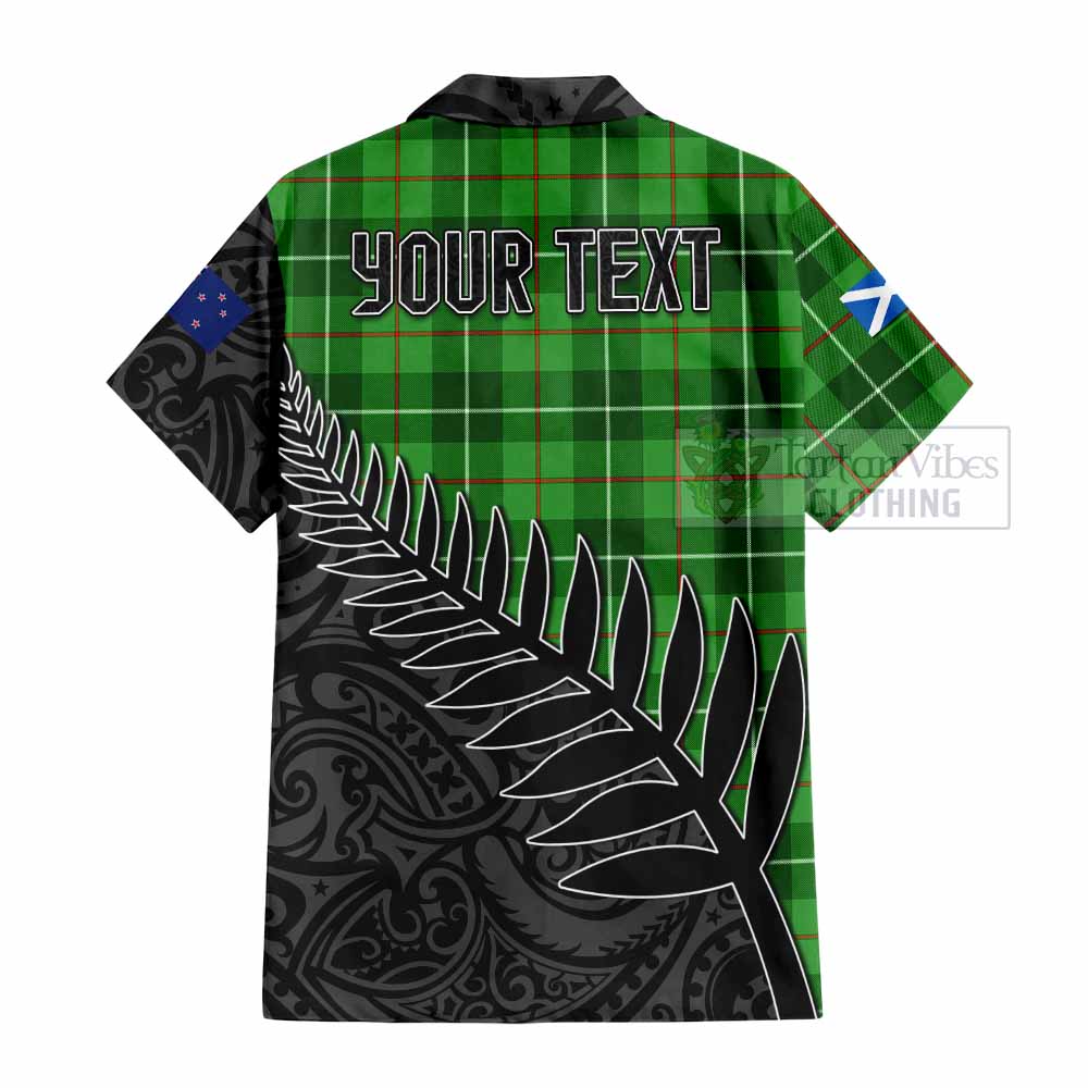 Boyle Crest Tartan Hawaiian Shirt with New Zealand Silver Fern Half Style - Tartan Vibes Clothing