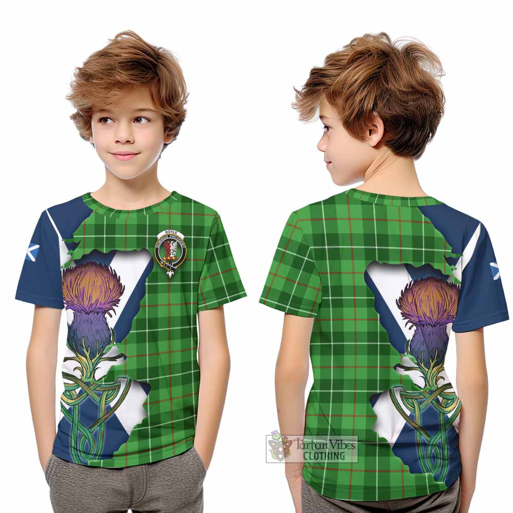 Tartan Vibes Clothing Boyle Tartan Family Crest Kid T-Shirt Scottish Thistle Celtic Inspired